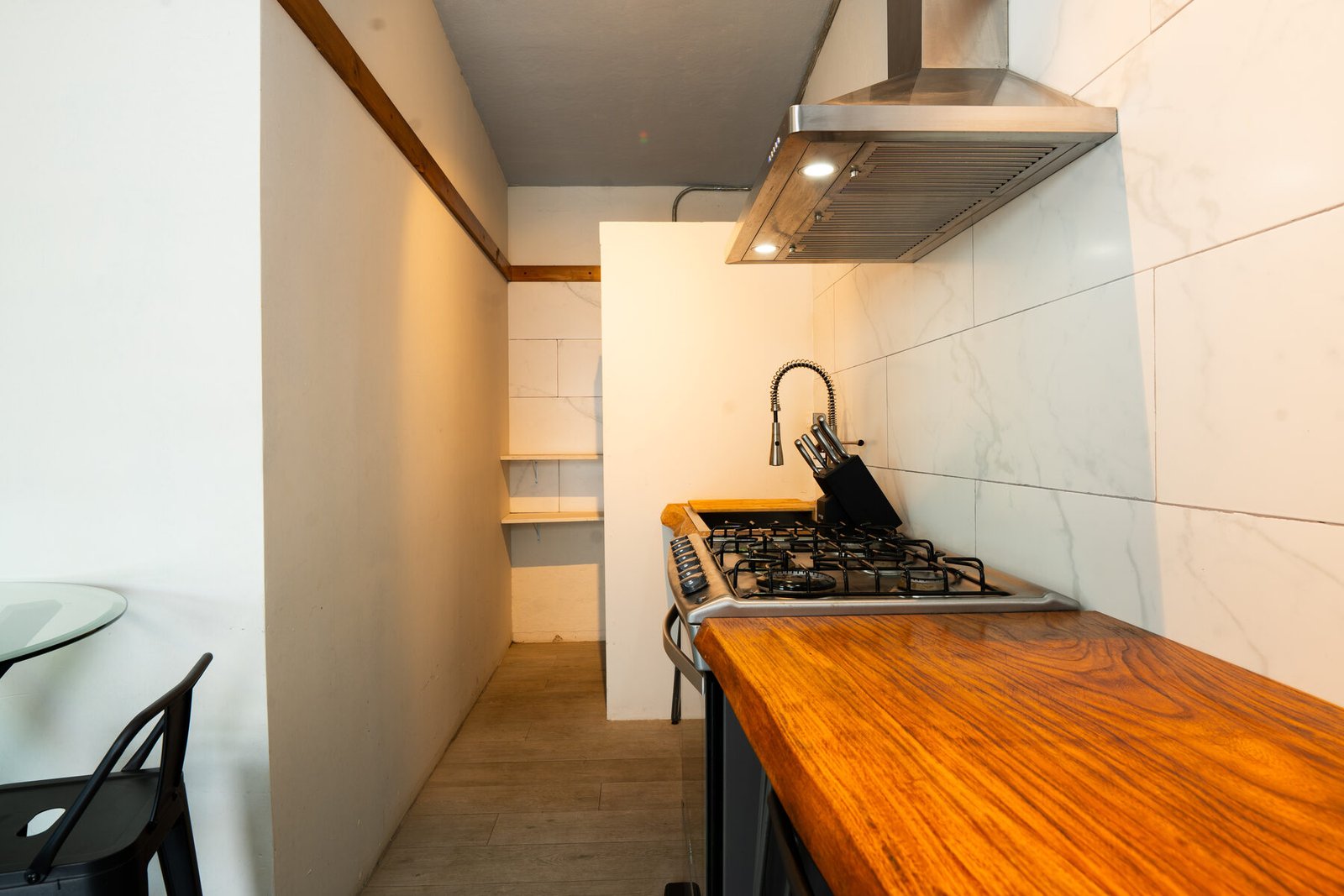 Kitchen counter with prep sink
