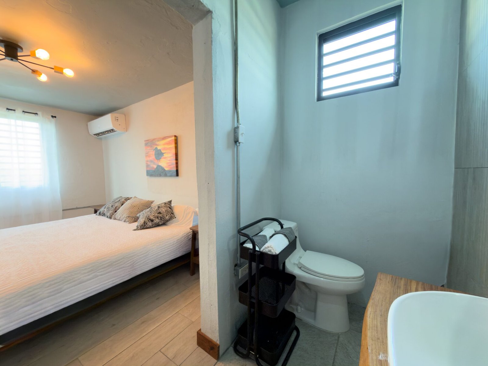 Bathroom toilet and tub area