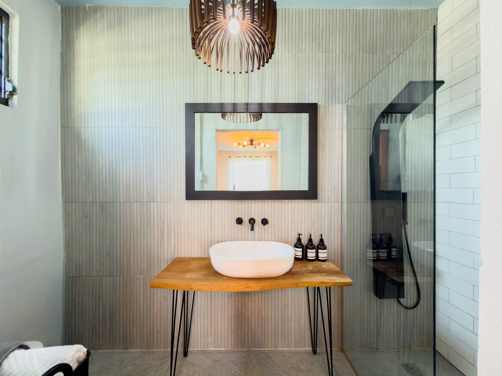 Bathroom vanity with vessel sink