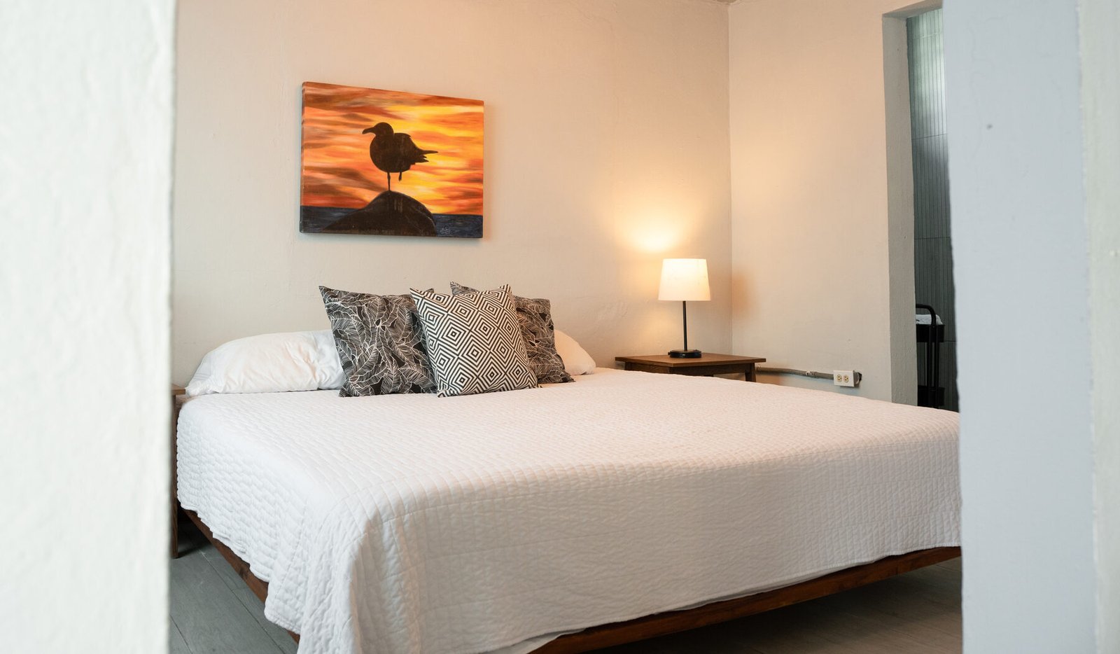 Back unit bedroom with king bed