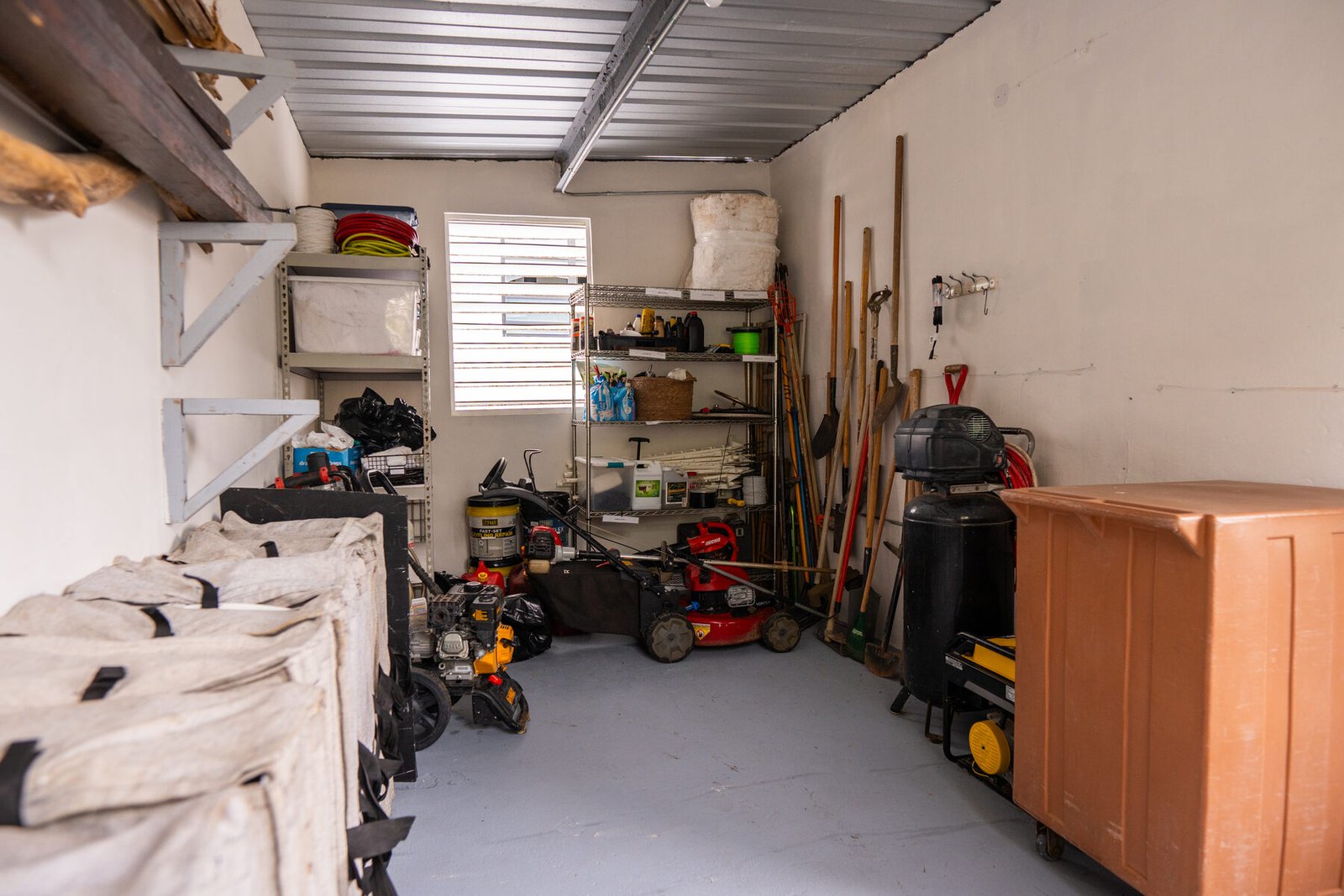 Storage room with tools and equipment